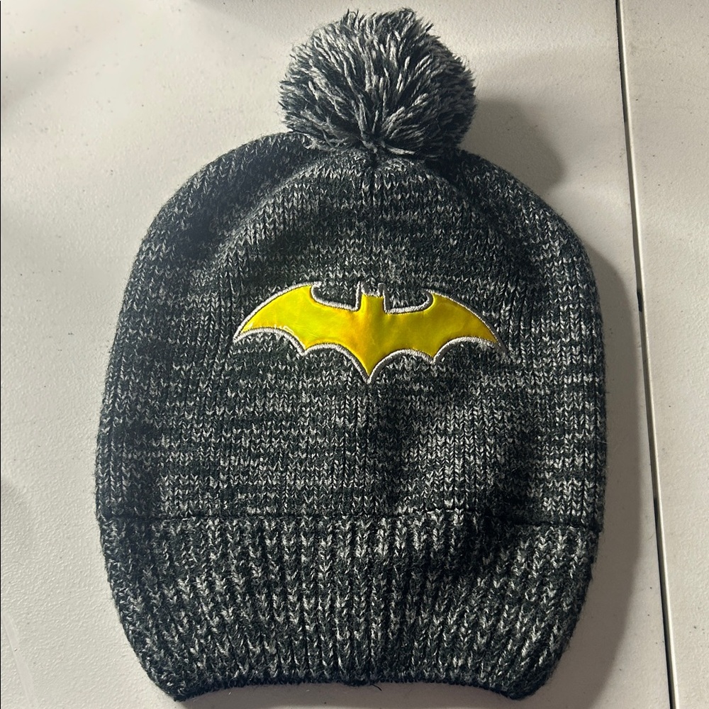 Adult Black and Yellow Pom-Pom Beanie